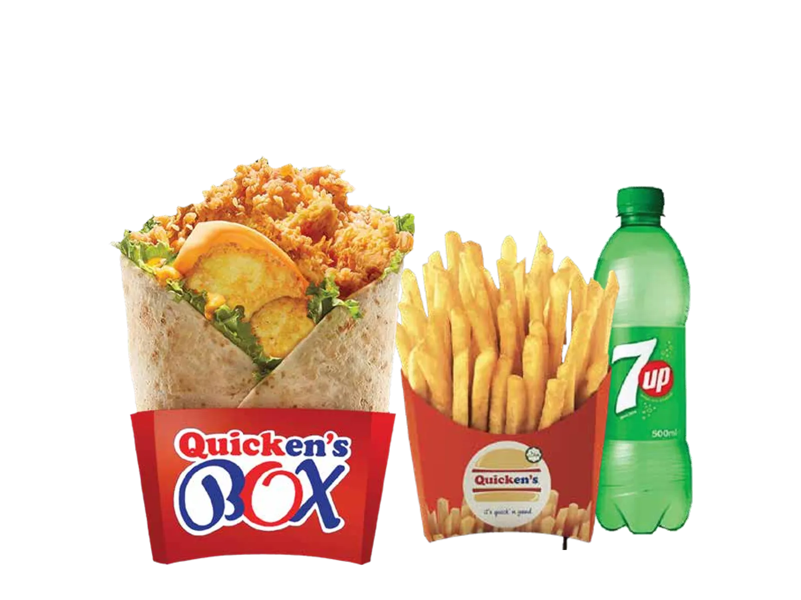 Quicken’s Box meal: the Box with chips and a soft drink
