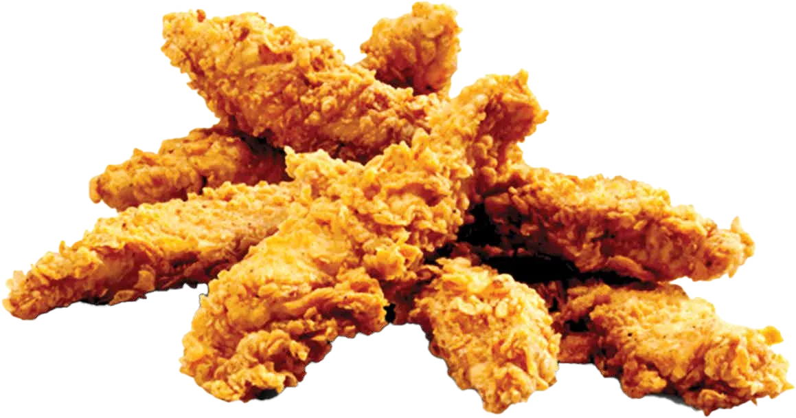 A pile of crispy chicken strips