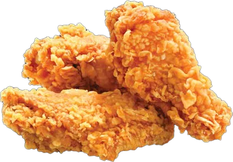 Three crispy fried chicken wings